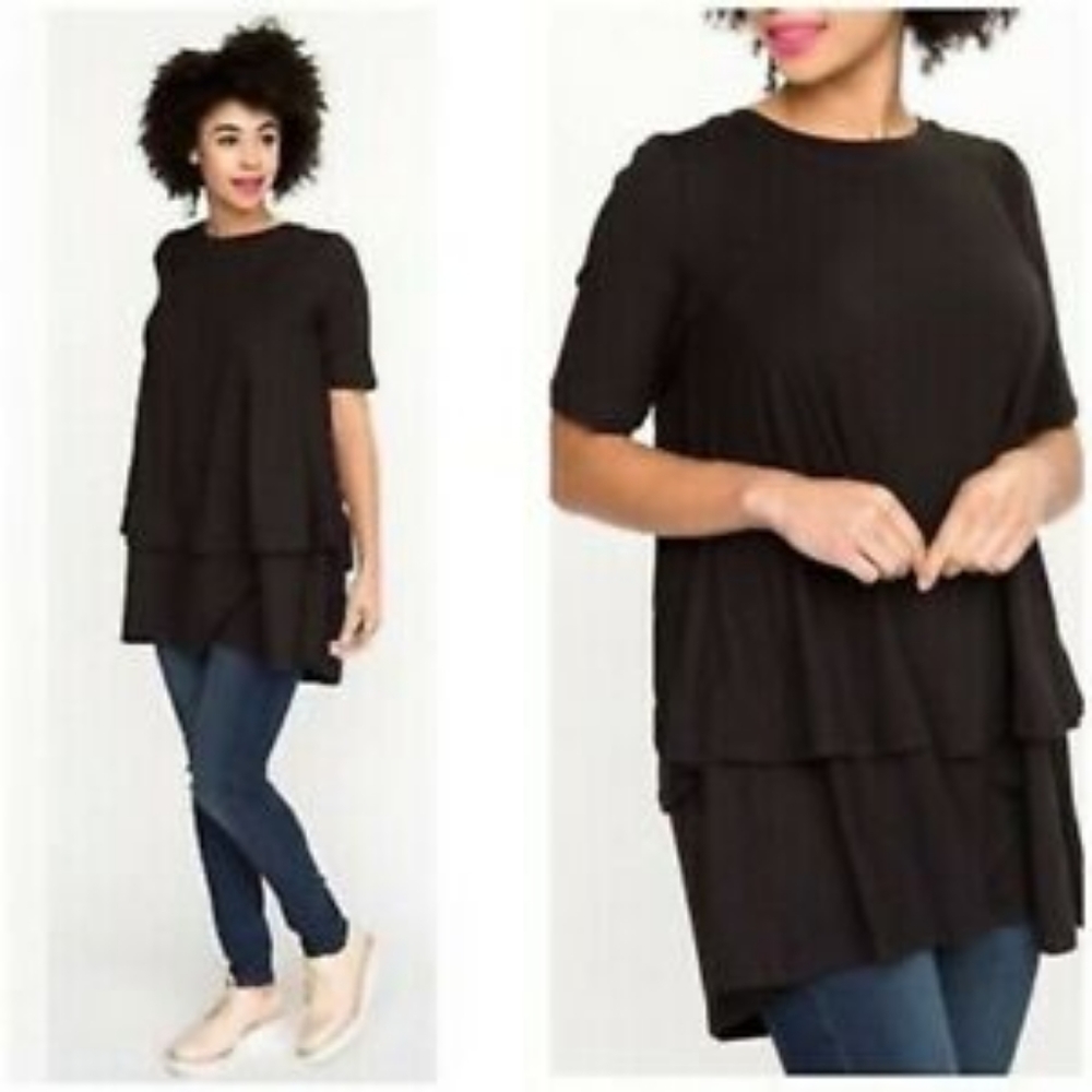 Large Half Sleeve Tiered Tunic